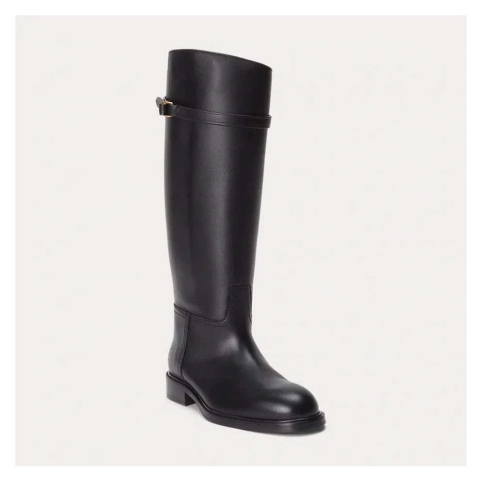 Polo by Ralph Lauren Black Leather Knee High Riding Boots